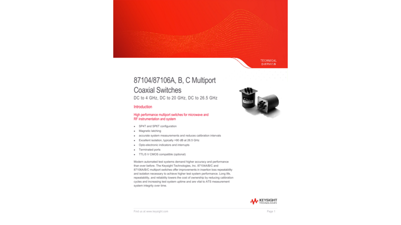 87104/87106A, B, C Multiport Coaxial Switches